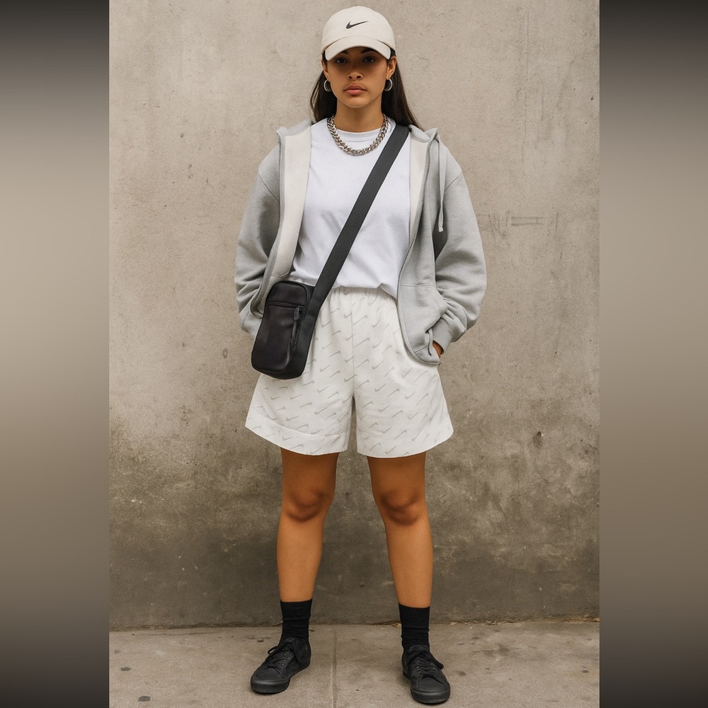 𝐍𝐈𝐊𝐄 Shorts Lightweight stretch cotton- and nylon-blend. Logo all overSize M